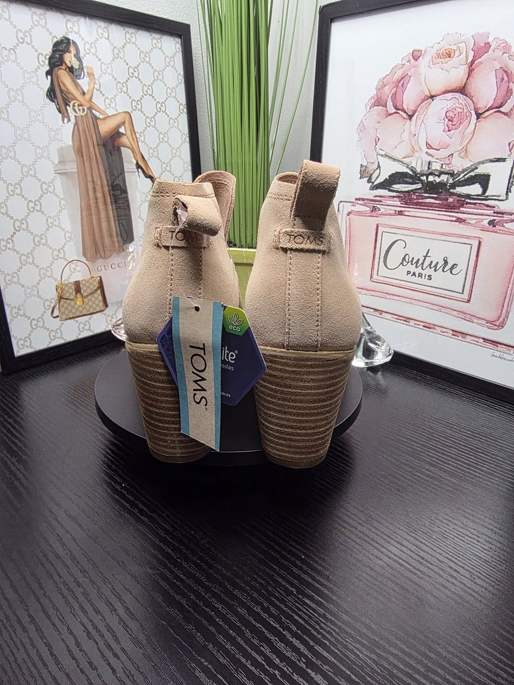 Toms Blush Suede Wedge Bootie
